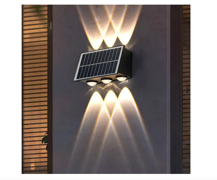 LAMPARA DE 3 LED SOLAR BIFOCAL DE PARED